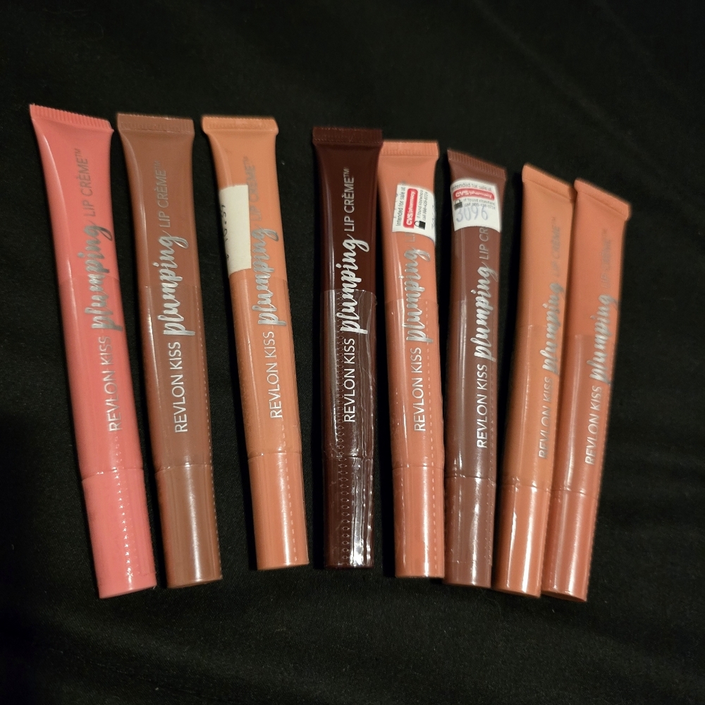 Revlon Kiss Plumping Lip Creme Set -‎ Assorted Shades NEW 8 Piece